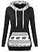 MOOSUNGEEK Women Patchwork Christmas Hoodie Sweatshirts with Elepant Kangaroo Pocket