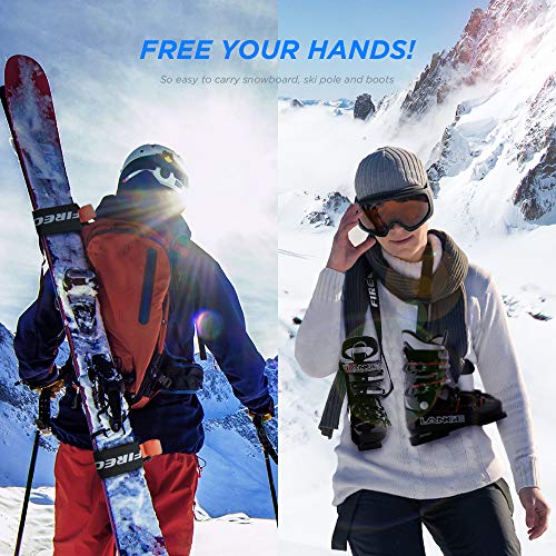 image for FIREOR Ski Carrier Strap, Snowboard, Pole and Boot Carry Sling Strap K