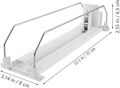 Miniatura 4 de PRETYZOOM Organizador de bebidas para nevera, 12.2 in12 pulgadas, dispensador de botellas de beber autoempujante, dispensador de soda deslizante