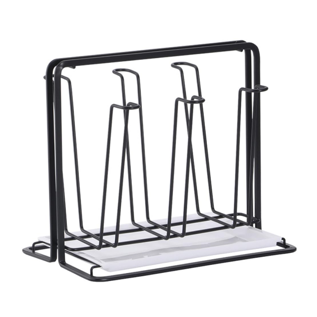 Wedhapy Metal Dish Drainer Cup Drying Rack Metal Glasses Drainer Shelf Dish Holder 6 Cup Upside Down Drain Rack holder shelf