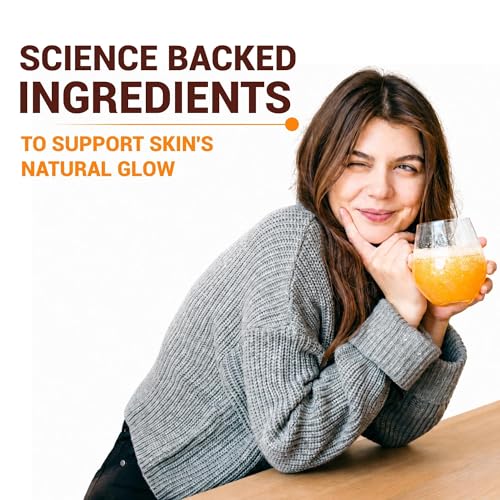 Image of NutraStore Skin Glow | L Glutathione Effervescent Tablets Pack of 5 | With Vitamin C, Hyaluronic Acid, Biotin, Astaxanthin & Zinc | Advanced Antioxidant Skin Blend | Orange Aura Flavor | Glutathione tablets for skin health