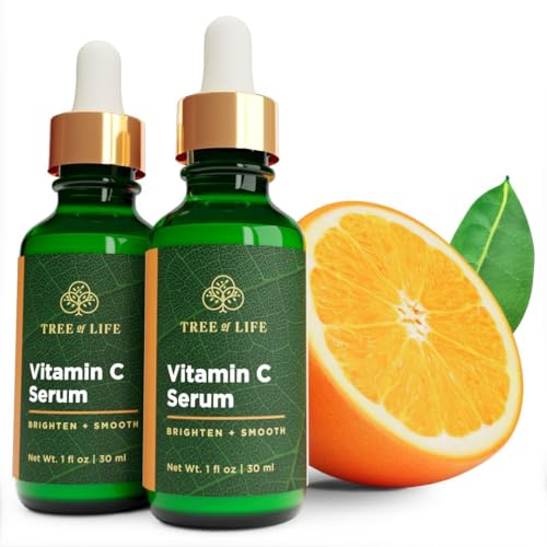 Tree of Life Beauty Vitamin C Skin Care Set Skin Face Oil Facial Serums for Dry and Sensitive Skin with Vitamin E Soft Skin 1 Fl Oz (Pack of 2)