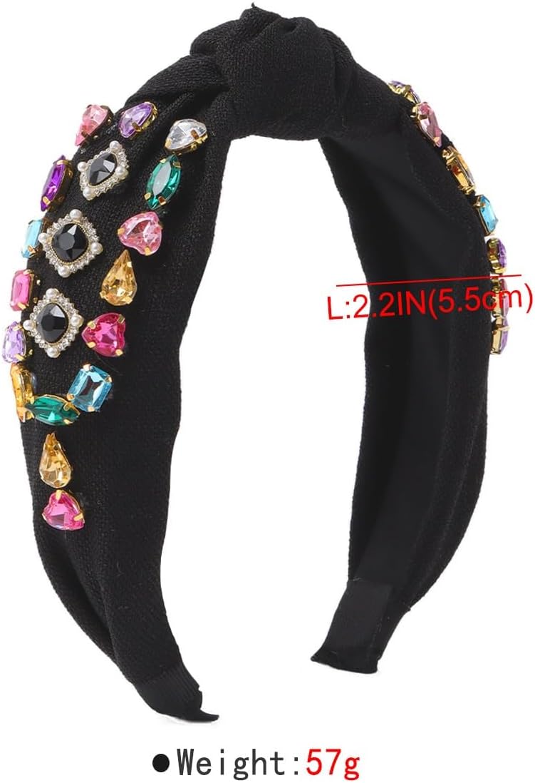 幾何学的なカラーダイヤモンドヘッドバンド気質ノット高頭蓋トップヘッドバンドヘアアクセサリー