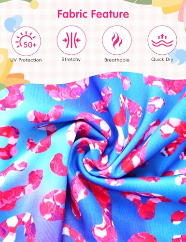 Image of Bathing Suits for Girls 10-12 Years Old Rose Leopard Swimsuits 2 Piece Summer Beach Swimwear