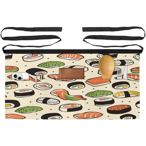 Tablier court sushi pour cuisine et pâtisserie lot de 3 demi-tabliers