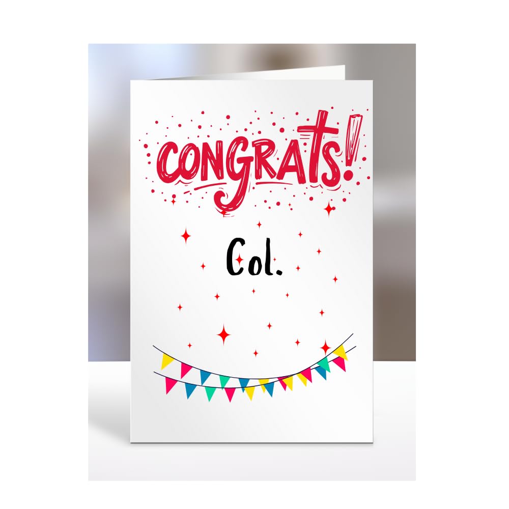 Congrats Col. Card, gifts for men, women, him, her, happy, presents, cards, female, male, congratulations, well done, on your, Colonel, A5-313_19