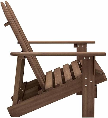 Miniatura 4 de Garden Chair Brown Solid Fir Wood, 2-Seater Adirondack Outdoor Patio Chair, Weather-Resistant Lawn Seating for Deck, Porch, and Balcony Outdoor