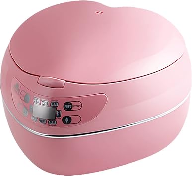 FUfIzU Peach Heart Shaped Rice Cooker, Smart 300W Rice Cooker, 1.8L, for 1-3 People, Non-Stick Pot, Thermostatic Insulation, Pink