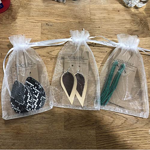 Image of Dealglad 100pcs Drawstring Organza Jewelry Candy Pouch Party Wedding Favor Gift Bags (4x6 inch, White)