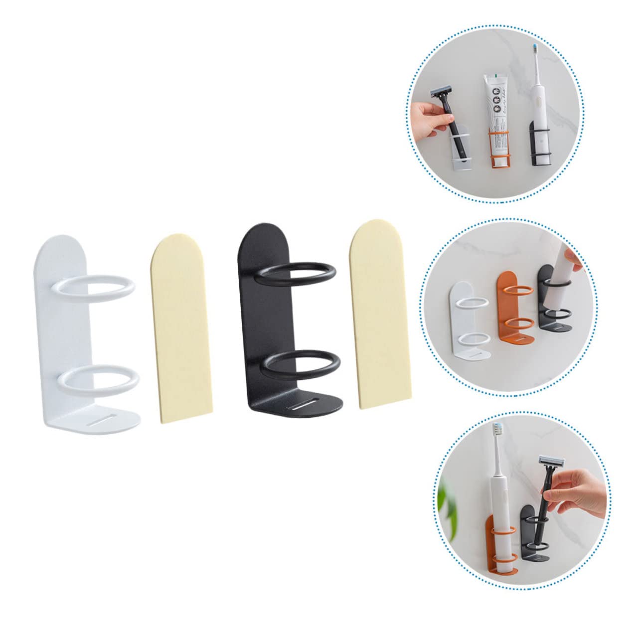 Angoily Support Dentifrice Mural Porte-dentifrice à Pince pour Salle de Bain Étagère Murale de Rangement pour Produits de Soin du Visage