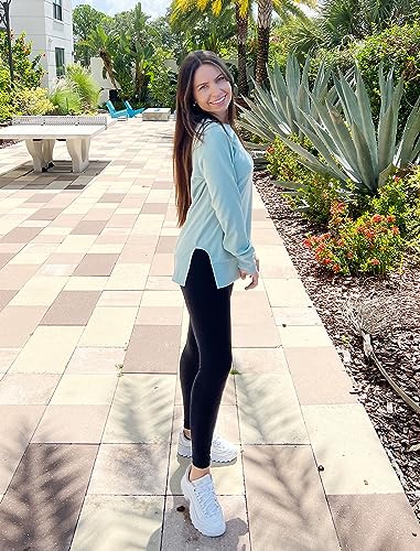 Saloogoe Sweatshirt for women Side Split Fall Fashion 2025 Long Sleeve Shirts Trending Now - Image 5