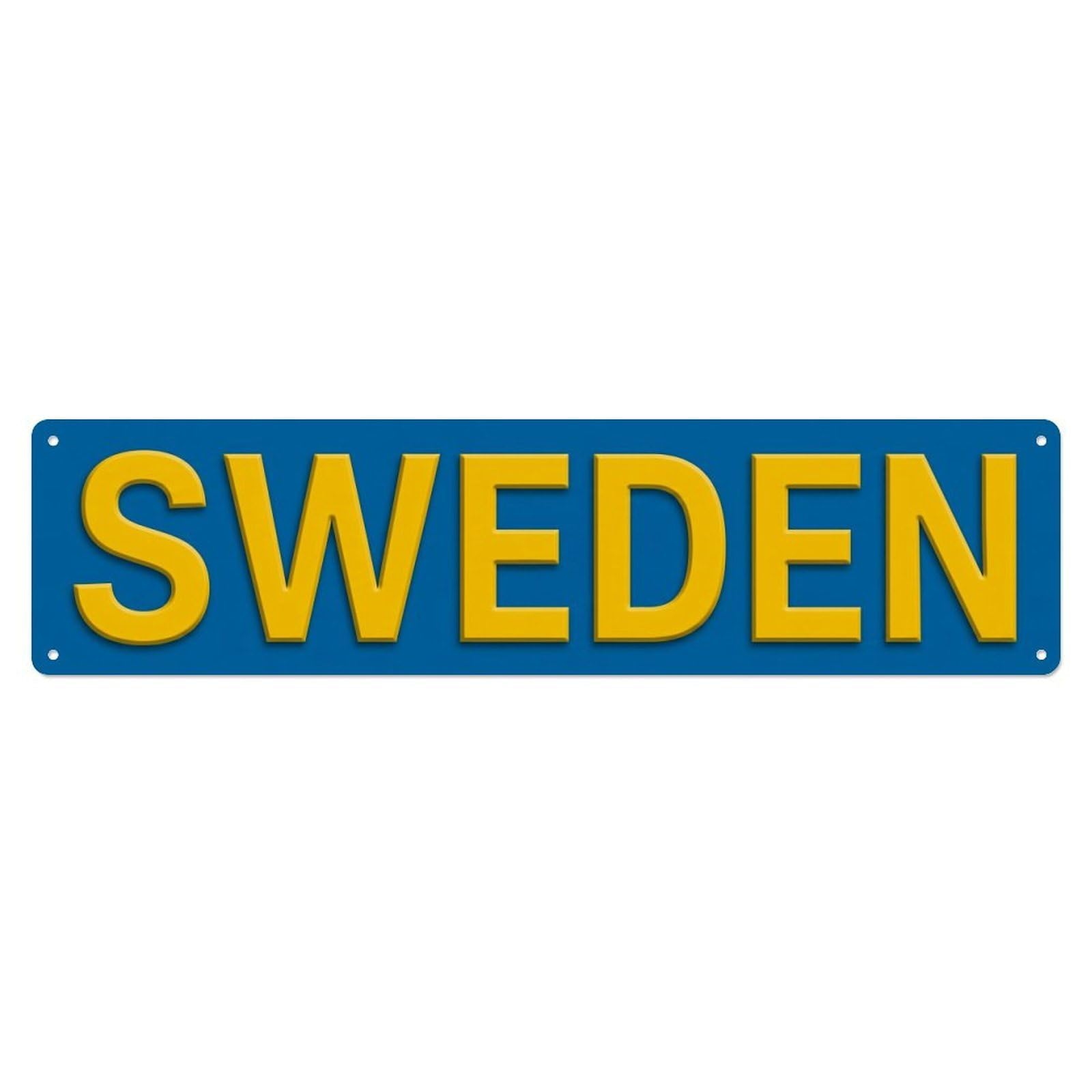 Vintage Sweden Flag Pattern Metal Tin Sign