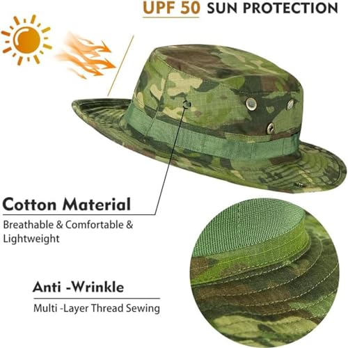 Cooling Neck Gaiter Face Mask Boonie Hat Set Boonie Hats for Men Military Neck Headband Glasses Set4