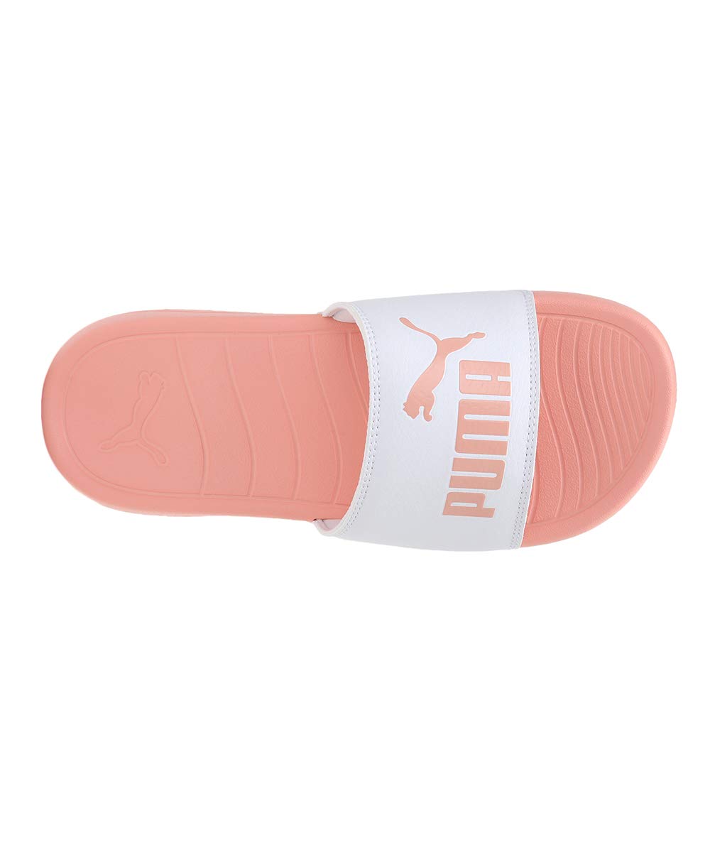 PUMA Unisex Popcat 20Slide Sandal, Apricot Blush Puma White, 6 US