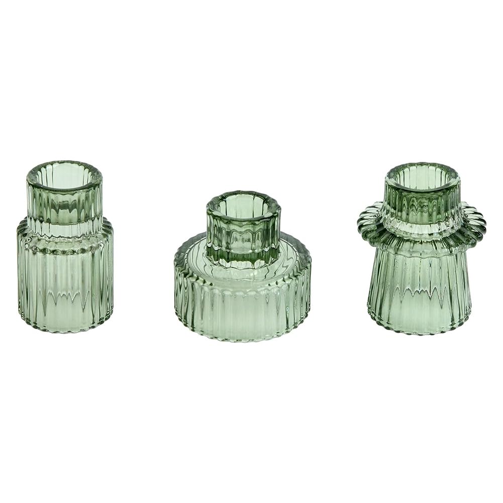 CTRLZS Taper Glass Candlestick Holders Kit Candle Holders Set for Table Centerpieces, Wedding Decor and Party D