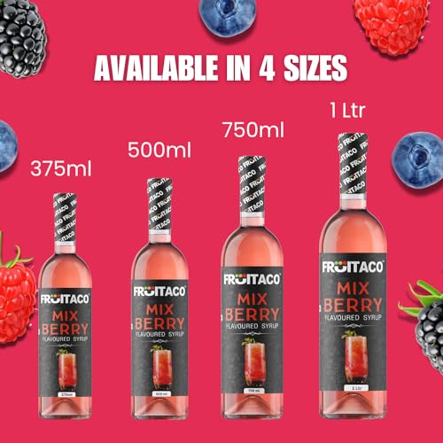 Image of Fruitaco Mix Berry Syrup: Perfect Mixer for Enhancing Mocktails & Cocktails, Drinks, and Mojitos at Parties, Conveniently Packaged in a 750ml Bottle for All Your Mixing Needs | Non-Alcoholic
