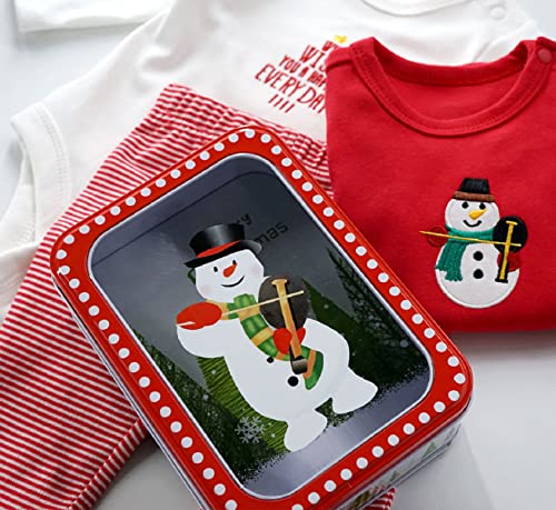 MAMIMAKA Pasgeboren Kerstcadeau Katoen Baby Jongen Meisje 3-Stuk Lange Mouw bodysuits Baby Kerst Outfits set - Afbeelding 6