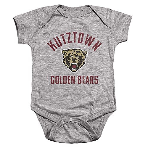 Kutztown University Official Ku Golden Bears Logo Unisex Infant Snap Suit for Baby,Athletic Heather, 6 Months