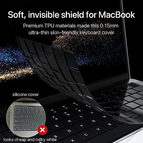 Soonjet Premium Keyboard Cover Protector, Ultra Thin Keyboard Skin for 2026 2025-2021 M5/M4/M3/M2/M1 Pro/Max MacBook Pro 14/16, M5-M2 MacBook Air 13/15, US ANSI Layout by soonjet - Image 2