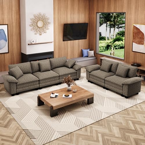 MIXPATIO L-Shaped Cloud Modular Sofa Set, Deep Seat 2-Piece 5-Seater