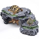 Moonorange Turtle Basking Platform Turtle Tank Decoration for Aquariums & Terrarium, Turtle, Lizard, Reptile Habitat Hideout (Black)