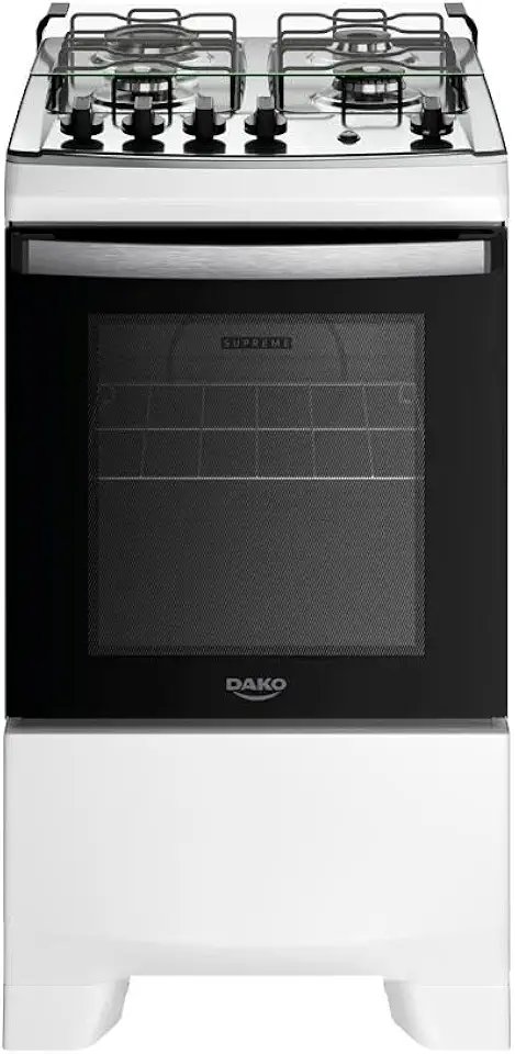 Fogão 4 Bocas Dako Supreme Branco Com Mesa De Inox Bivolt