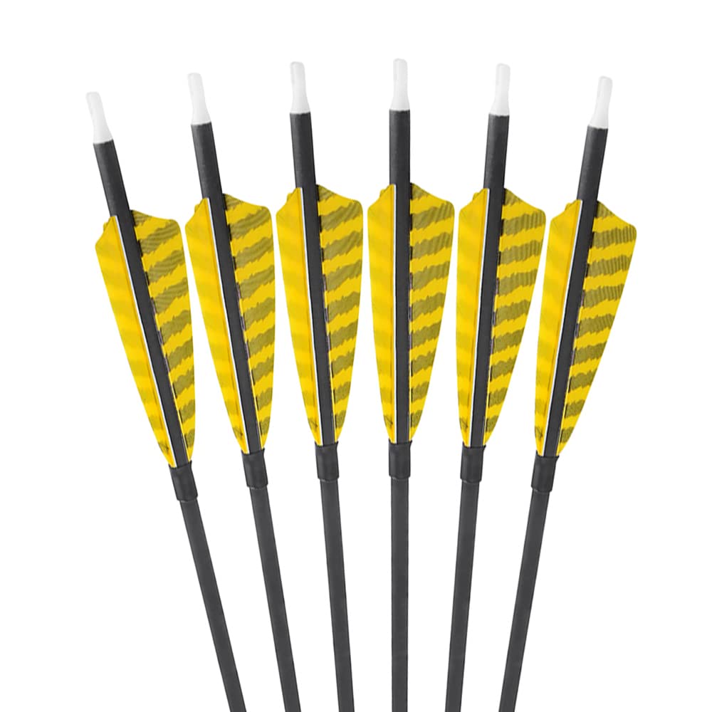 wolfman Tiro con Arco 4 Pulgadas Plumas de Flecha Plumas de Pavo Naturales Fletching Alas Derechas Paletas De Rayas para DIY Accesorios de Flecha de Caza 50 Uds
