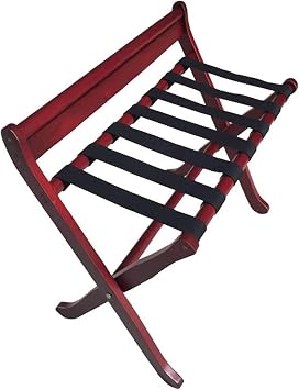 Classic Luggage Rack Crafted Wooden Double Tiered Folding Luggage Suitcase Foldable Wood Rack Holder Organizer,1pcs
