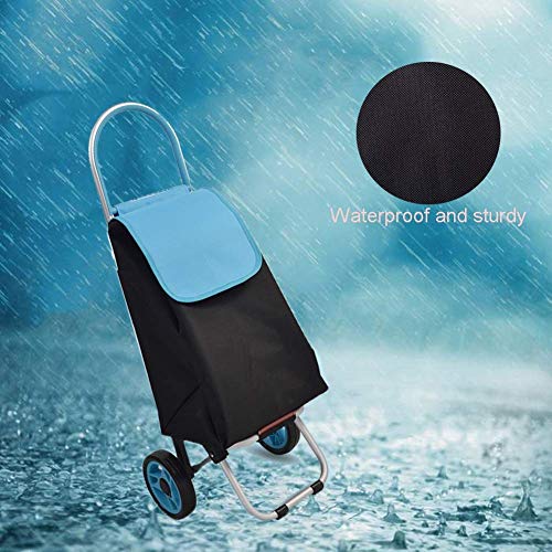 Faltbarer Einkaufstrolley auf Rädern, leichter Einkaufswagen mit Isoliertasche, 30 l großes Fassungsvermögen (A) – Bild 5