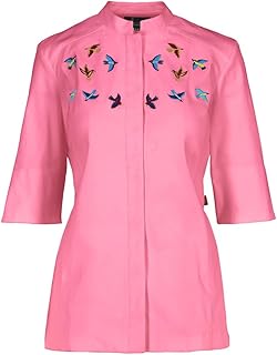 Chaqueta Casaca Ropa De Trabajo Uniforme Hosteleria Modelo Mastros Mujer 100% Algodon Resistente Manga 3/4 Chef Cocinero Cocina
