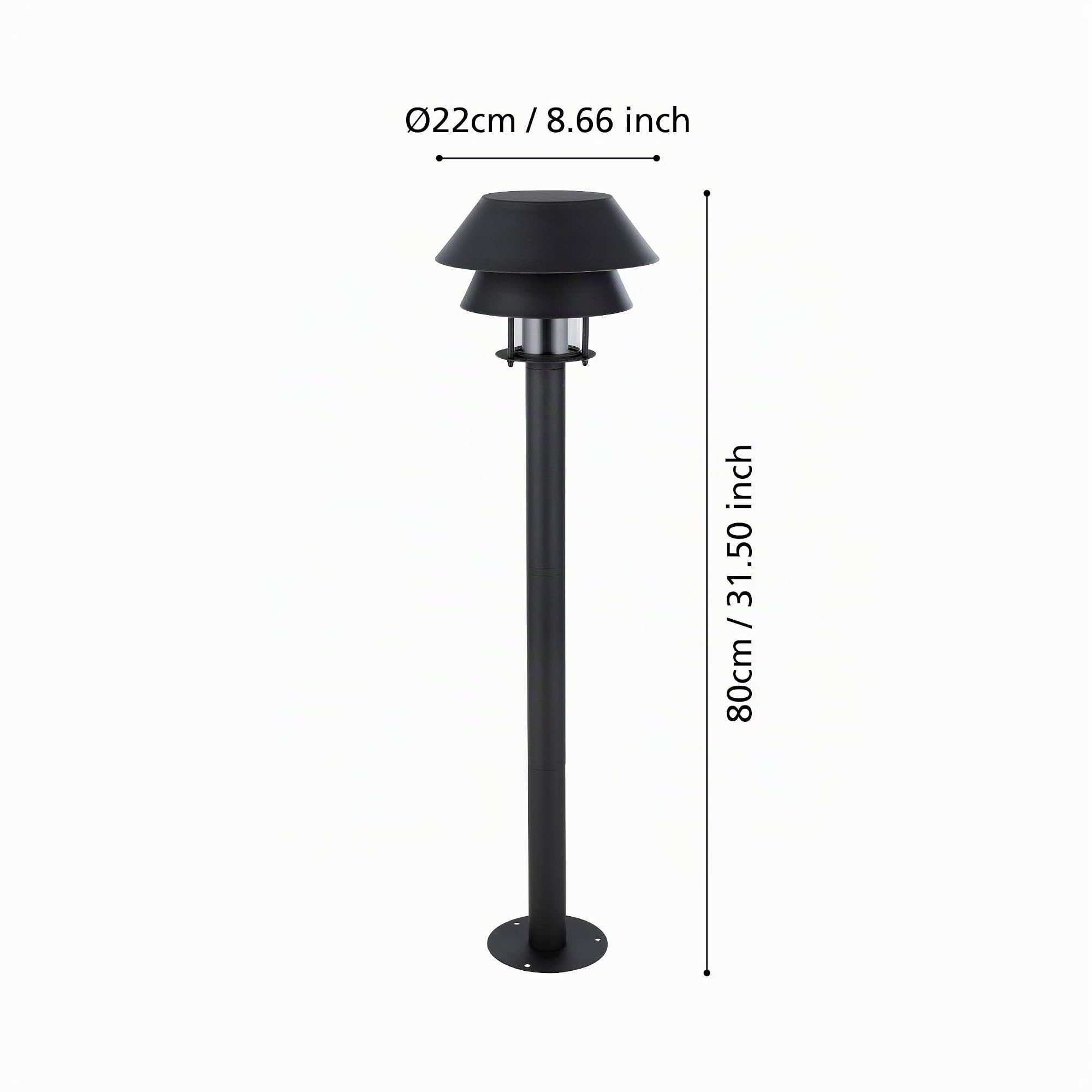 EGLO Chiappera Lámpara de pie para exteriores con casquillo, para jardín | de pie, lámpara para caminos de metal en negro y cristal transparente, con casquillo E27, IP65