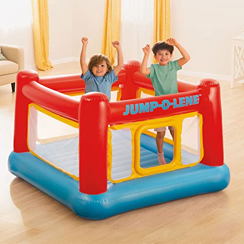 Image of INTEX Jump-O-Lene Inflatable Trampoline Bounce House & Fun Ballz Bundle