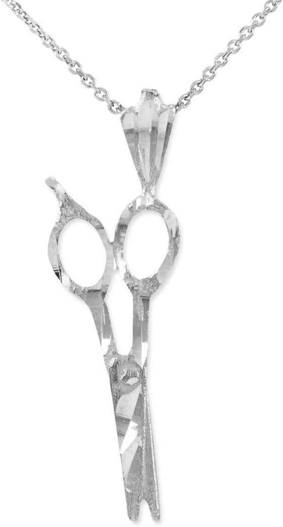 Vintage-Style 925 Sterling Silver Hair Stylist Scissor Charm Necklace