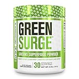 Jacked Factory Herbal Supplement Green Surge Superfood Powder - Keto Friendly w/Spirulina, Wheat & Barley Grass, Probiotics and Digestive Enzymes, Immune Support, Boost Energy - Unflavored, 1 Pack