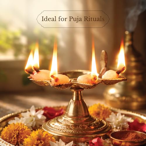 Image of Shubhkart Tejas Round Cotton Wicks Pack of 8 | 600 White Phool Batti | Handmade Diya Cotton Wicks for Puja Aarti Jyot | GOL Batti for Mandir, Temple & Festivals | Diwali Decoration Essentials