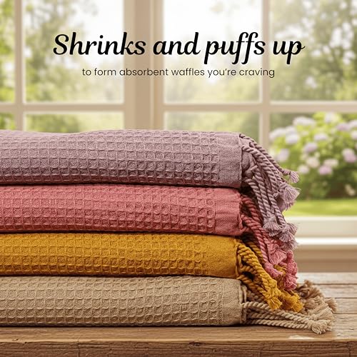 Image of Waffle Bath Towel(Parent) (Biscuit, Pack of 1)