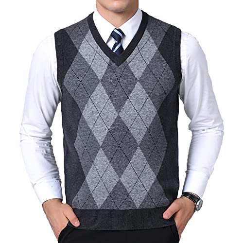 Btmpmcs Suéter Chaleco para Hombre Jersey sin Mangas con Cuello en V Lana Cómodo Cárdigan De Punto Otoño Invierno Hidalgo Prendas de Punto Esencial Jersey Chaqueta Pullover Cover