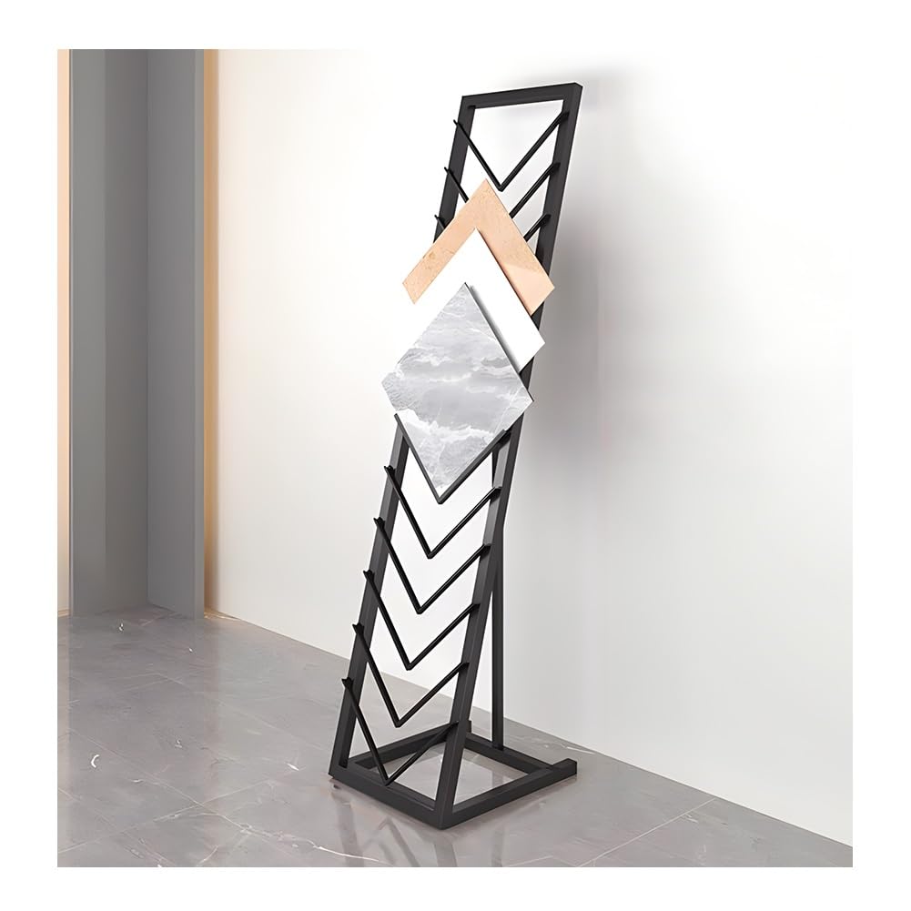 YNBSHGAA Metal Tile Display Stand for Sample Rack - Showroom Organizer in Home Improvement Retail Stores,Black-30x50x150 cm