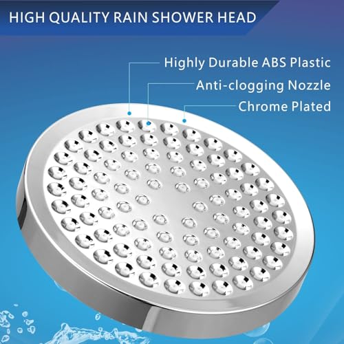 Image of Gurin Shower Filter for Bathroom with 6 Inch ABS Rustproof High Pressure Shower Head, Multistage Hard Water Softener for Shower, Chrome, Polished Finish