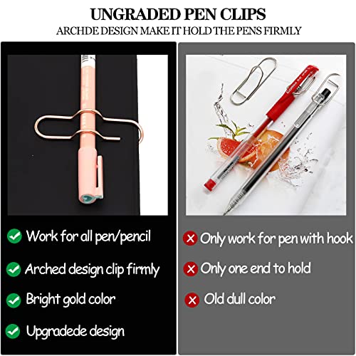 Coksdupid 20Pcs Metal Pencil Clips, Rose Gold Pen Clips, Portable Paper Clip Pen Holder For Notebooks, Journal #TOP2
