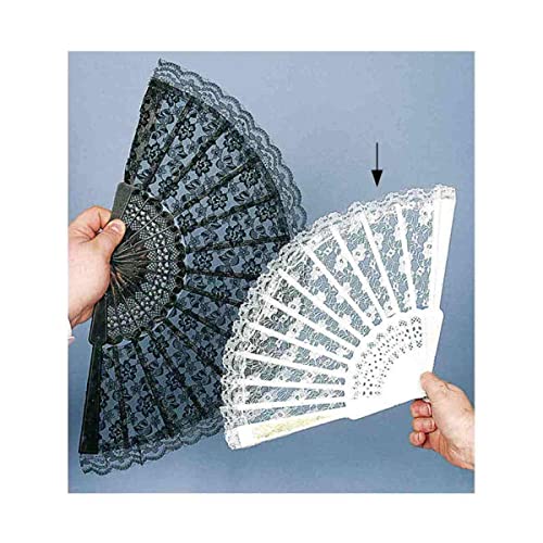 Éventail en dentelle blanc