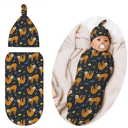 Image of Jarverce Swaddle Blanket for Baby, Soft Sleeping Bag, Swaddling Sack for Newborn Unisex Baby Stuff, Sloth