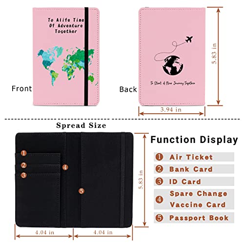Passport Book Holder,Passport Wallet for Men Mr and Mrs Passport Holder for Women Passport Cover World Map Passport Case for Couples Christmas Traveling Passport Book Protector 2PCS3