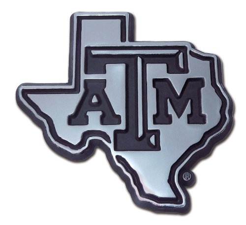 Texas A&M Metal Auto Emblem (Large Logo in State Shape)