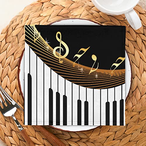 Servilletas de Tela Piano Keyboard Set x6 20x20 pulg miniatura 5