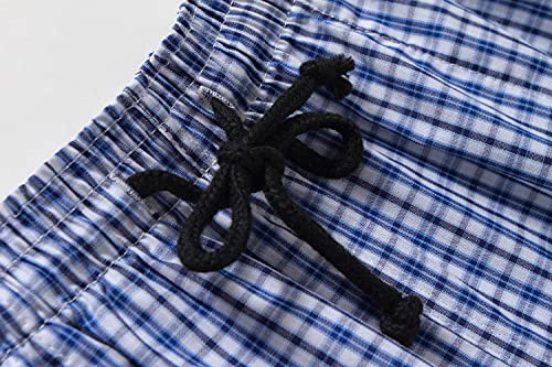 Men's Sleepwear Shorts Pajama Bottom Lounge Short Woven Plaid Button Open Fly 3Pack4