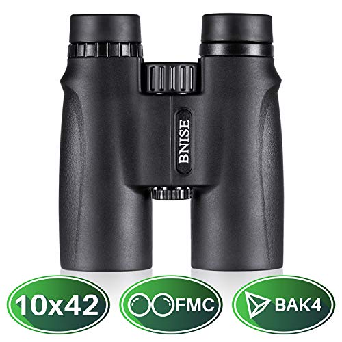 BNISE Jumelles, Haute définition 10X42 Grand Objectif BAK4 Prism Télescope Binoculaire, Imperméable à l'eau, Anti-poussière, Anti-buée, Convient pour Les Concerts, Voir Les Oiseaux