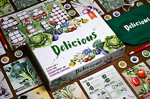 Pencil First Games Delicious Card Game - An Artful Flip-And-Write Gardening Game With Fruits And Vegetables Games For 1-100 Players #TOP1