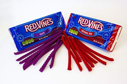 Red Vines Licorice Variety Pack, Red And Grape Flavor, 5Oz Trays (6 Pack), Soft & Chewy Candy Twists #TOP1