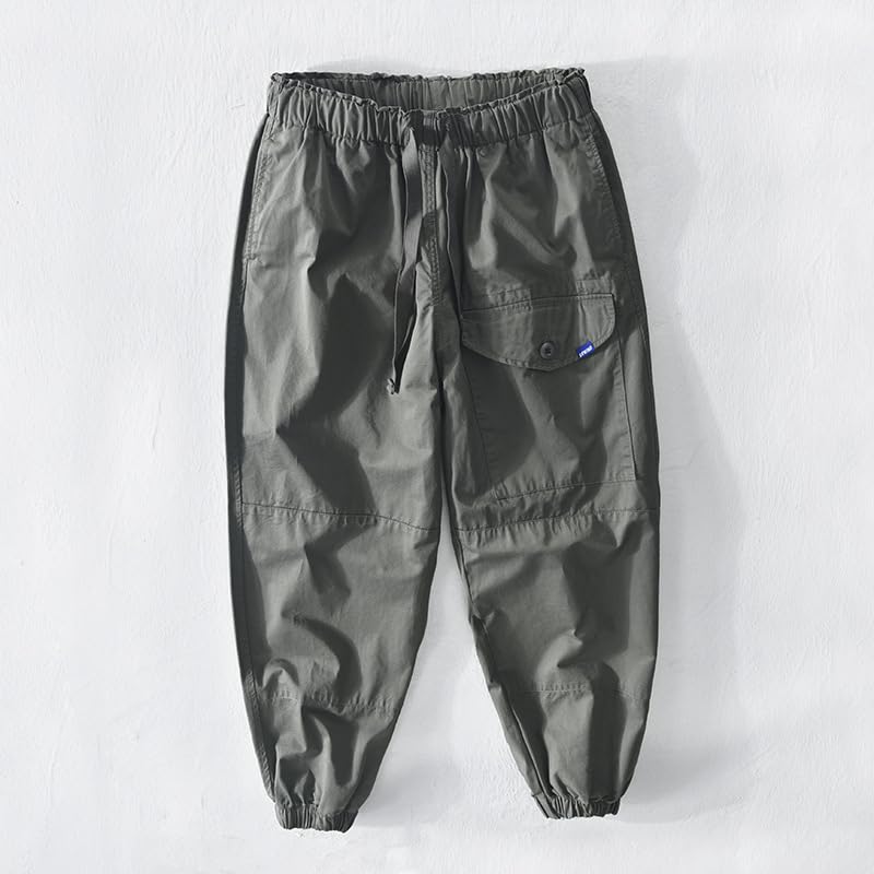 Pantalons hommes loose kaki style workwear décontracté en coton léger - 3